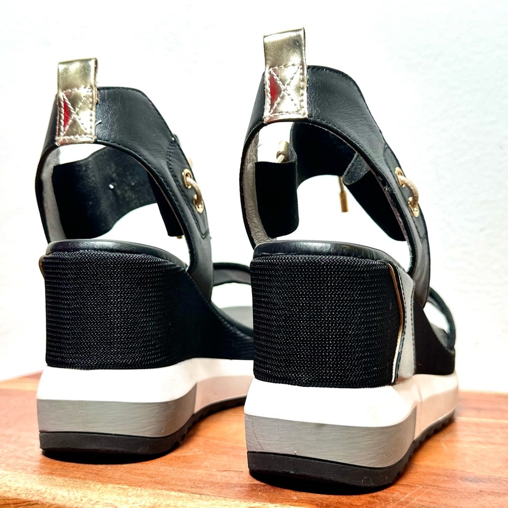NeroGiardini Platform Wedge Sandals with Bungee Detail - Picture 7 of 10
